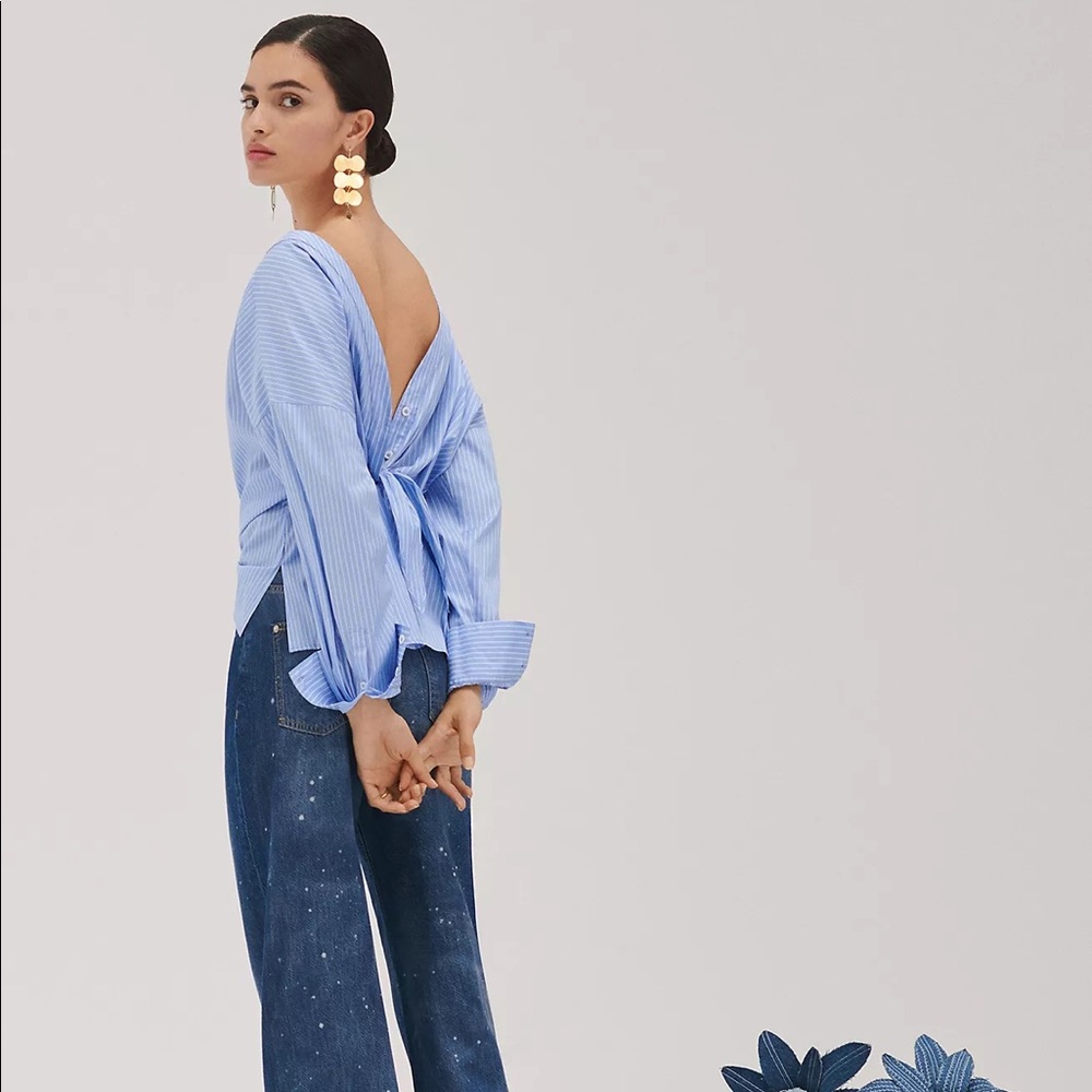 Anthropologie Harshman Button Back Blouse
